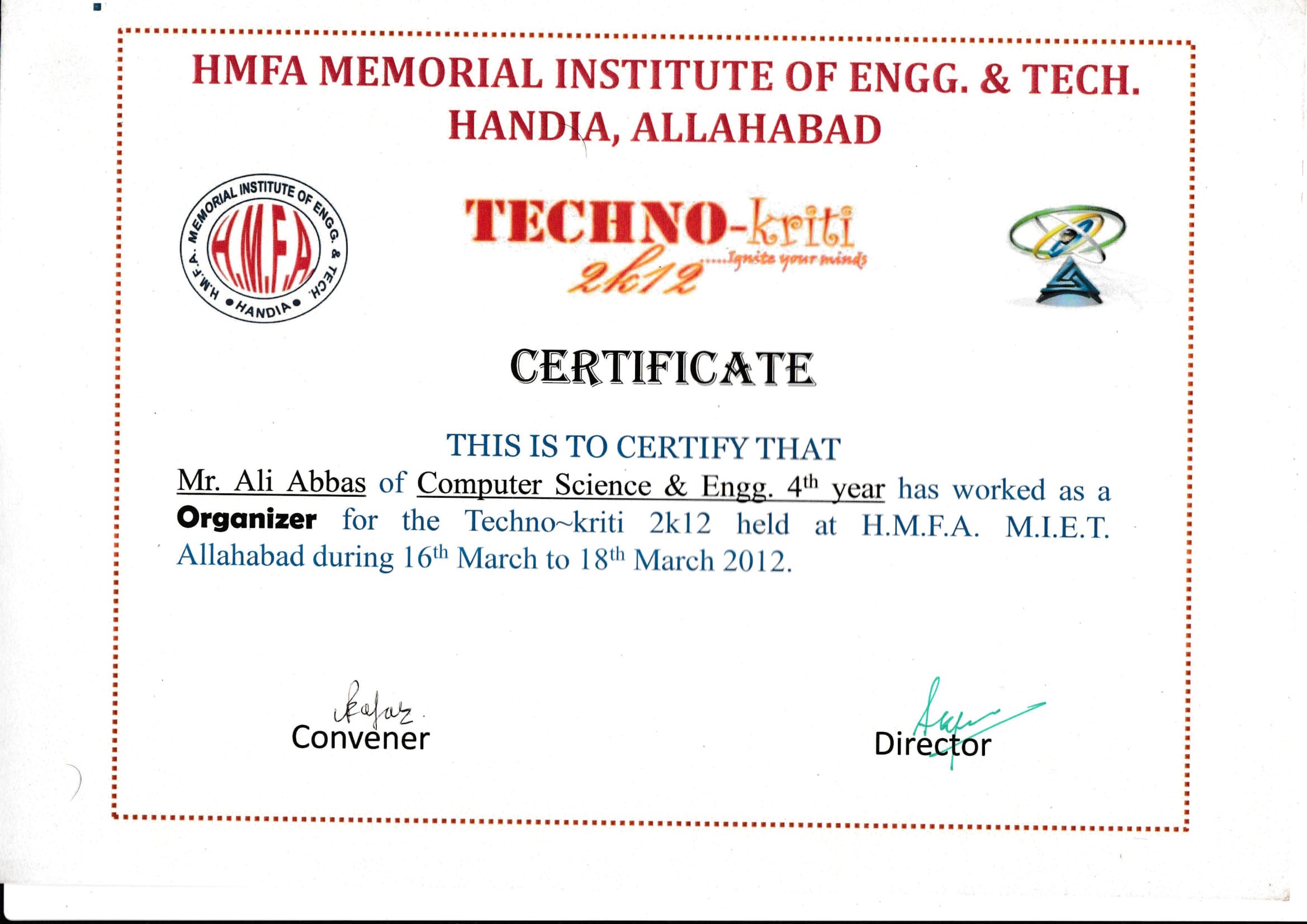 HMFA MIET Techno-Kriti